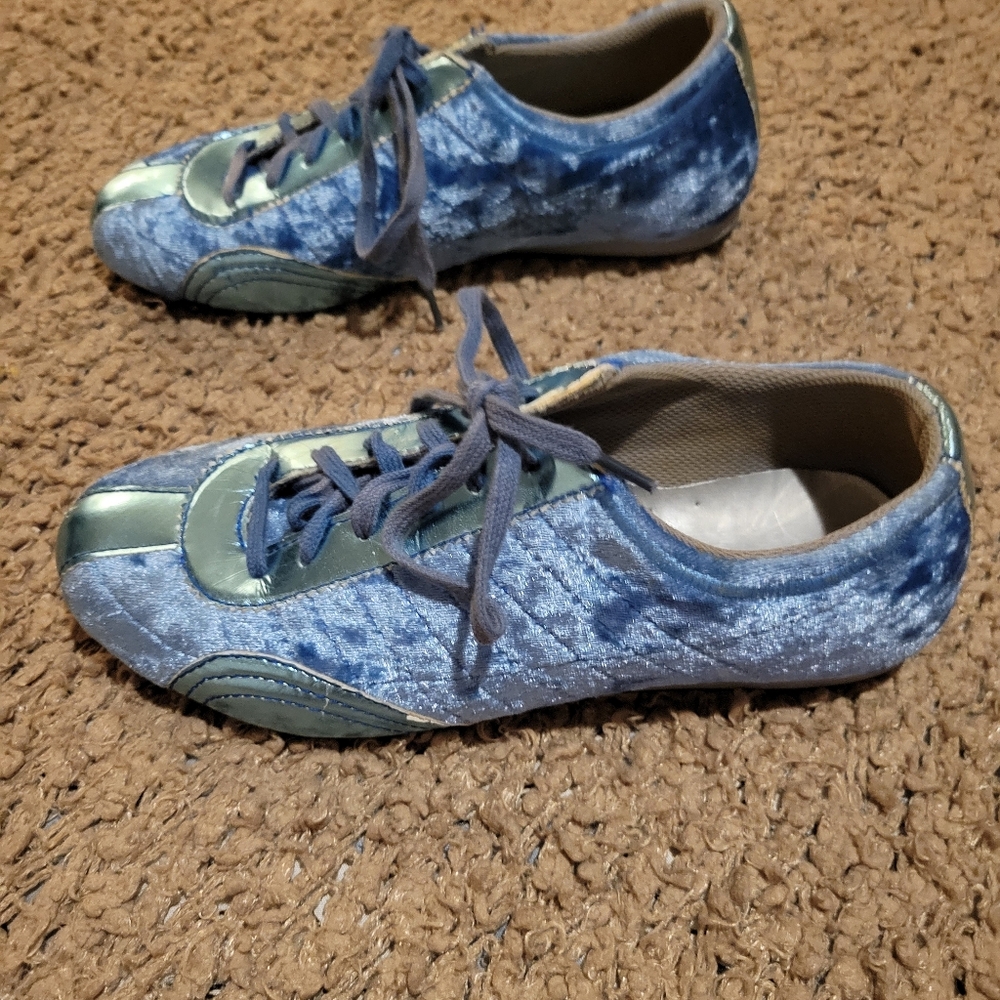 WOMENS VINTAGE BRIDGEWATER STUDIO VELVET SHOES BABY BLUE SIZE 6.5 - Picture 3 of 11